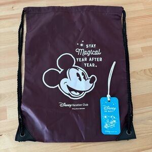 Disney Vacation Club Drawstring Knapsack Backpack Bag and Luggage Tag Travel